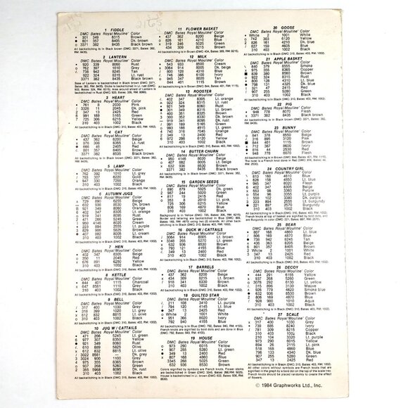 Mini Motif Designs Country Cross Stitch 27 Charts 4 Pages Vtg 1984 - Picture 4 of 4